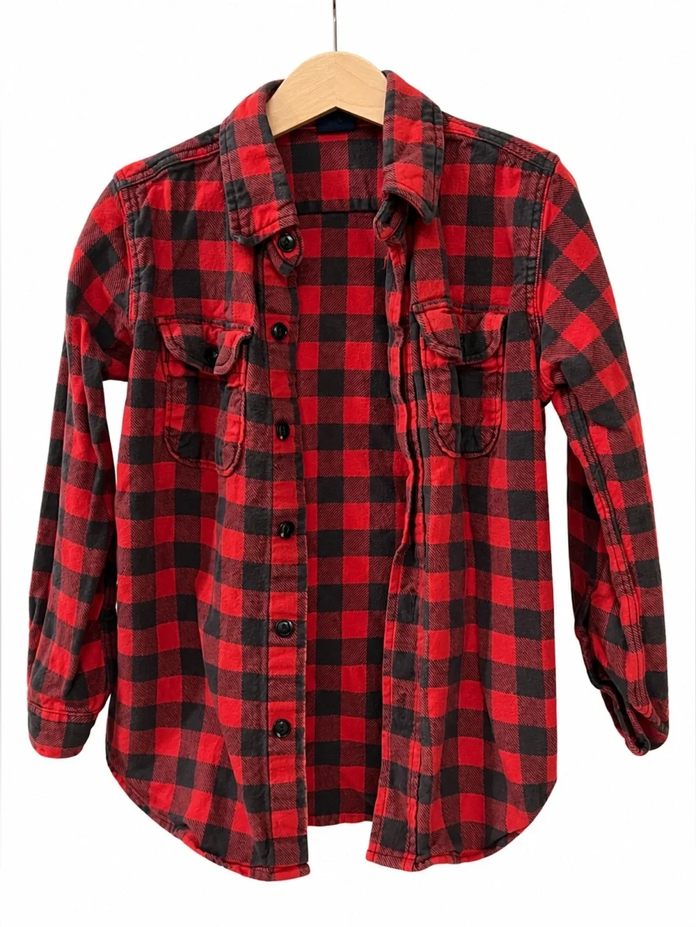 GAP Red & Black Plaid Button-Down Shirt